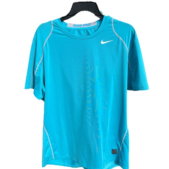 Nike Other - Nike Pro Men Activewear Top XL Blue Dri Fit Logo Swoosh Workout Fitted Tee